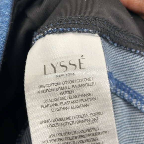 Lysse Denim Stretch Jeggings Womens S Straight Legging Pull-On Cotton Blue Pants - Picture 7 of 9